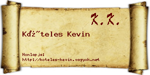 Köteles Kevin névjegykártya